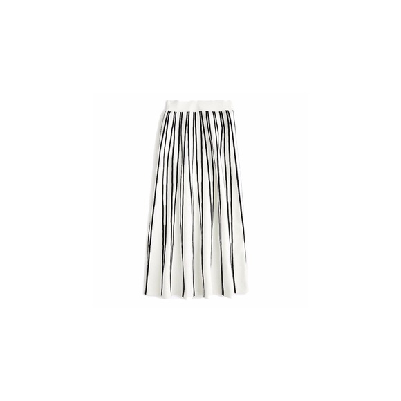 Flare Sweater Skirt Textured Stripe 